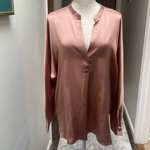 Vince 100% silk blouse in a lovely blush pink